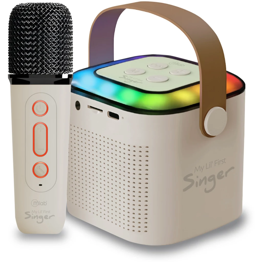 MLAB KARAOKE MY LIL FIRST SINGER CON LUZ RGB 1 MICROFONO INALAMBRICO WHITE
