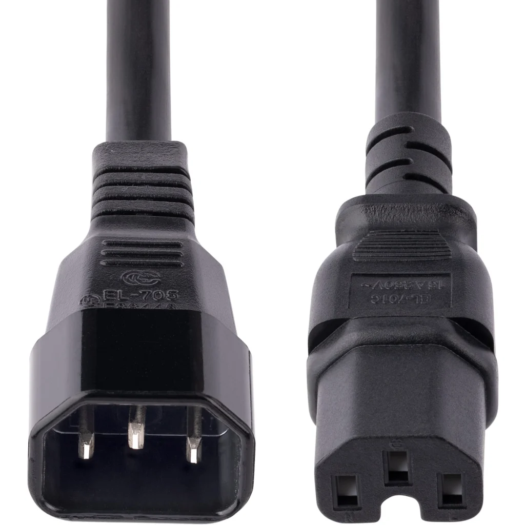 Imagen 3 de Cable de Poder StarTech IEC C14 a C15 1.8mt 14 AWG para Serv. UPS color Negro