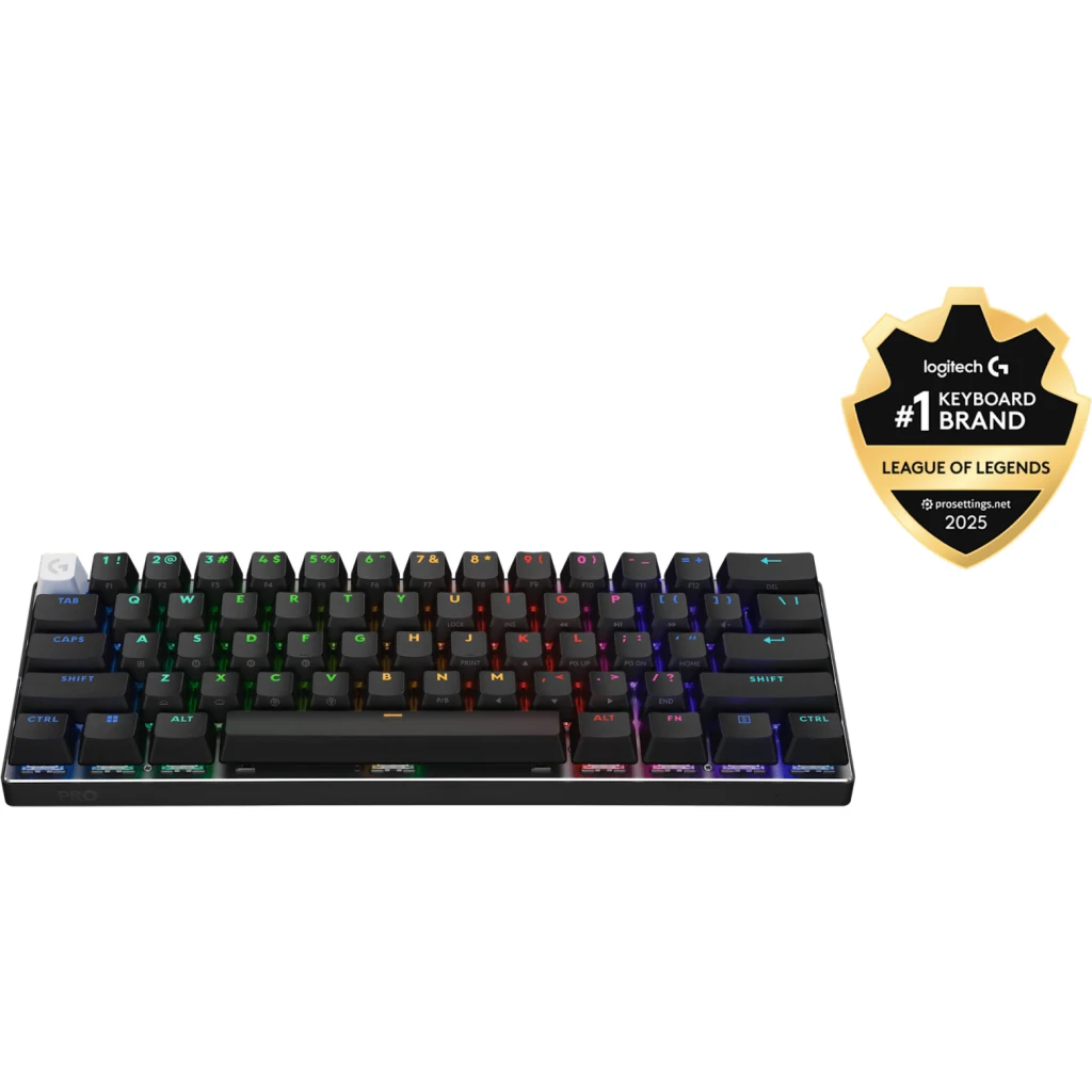 Imagen 1 de Teclado Gamer Inalámbrico Logitech PRO X60 Inglés Switch Táctil RGB Negro