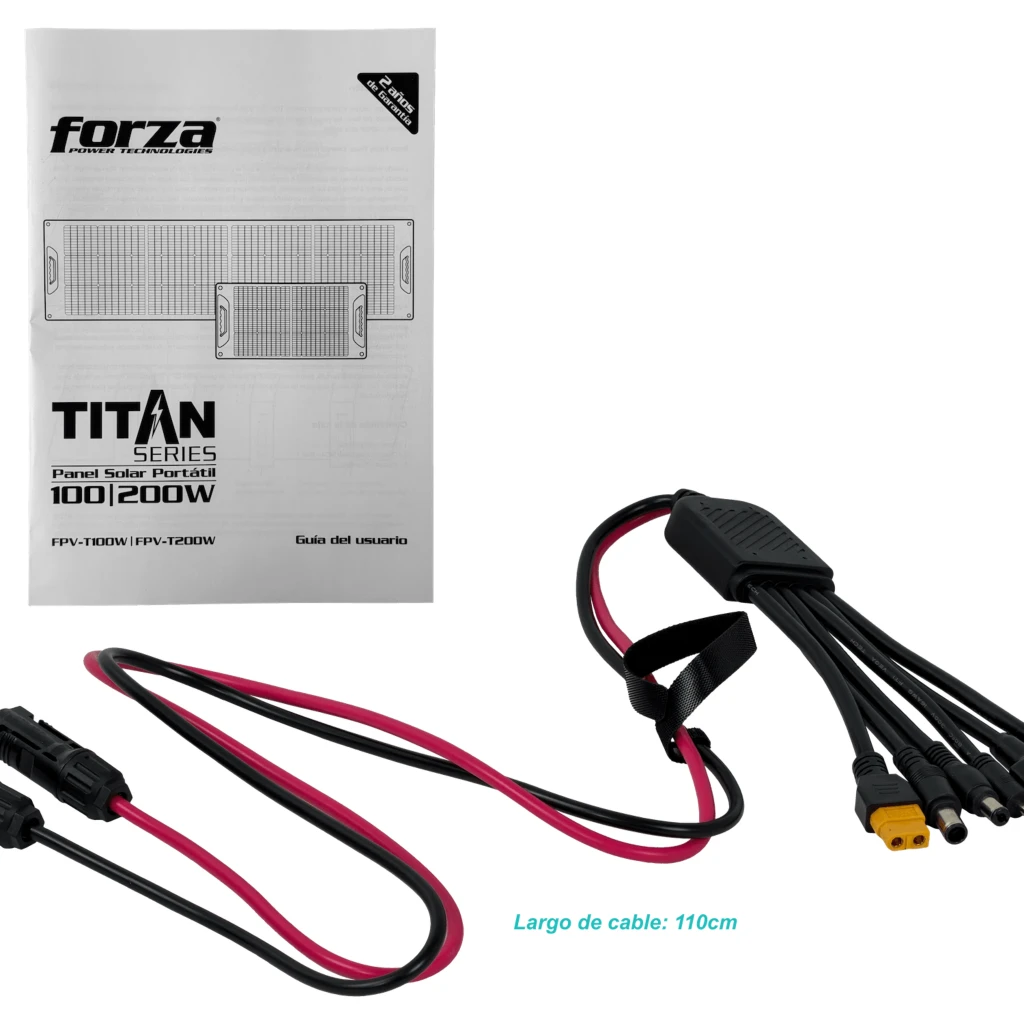 Imagen 3 de FORZA 200W 18Vmp Monocristalino Portatil Panel Solar IP65 144-Celdas