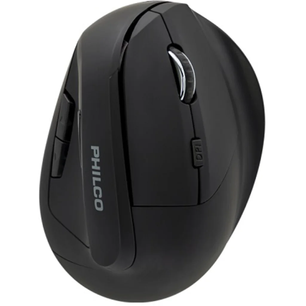 Mouse Ergonómico Inalámbrico Philco SPK7346, Óptico 1600DPI, 6 Btnes 2.4GHz Negr