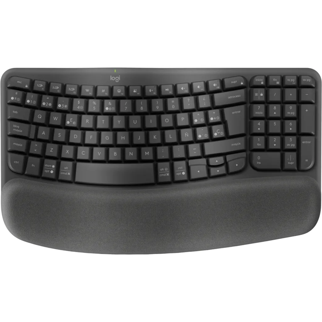 Imagen 3 de Teclado Inalámbrico Ergonómico Logitech Wave Keys, Recep USB-A Color Negro