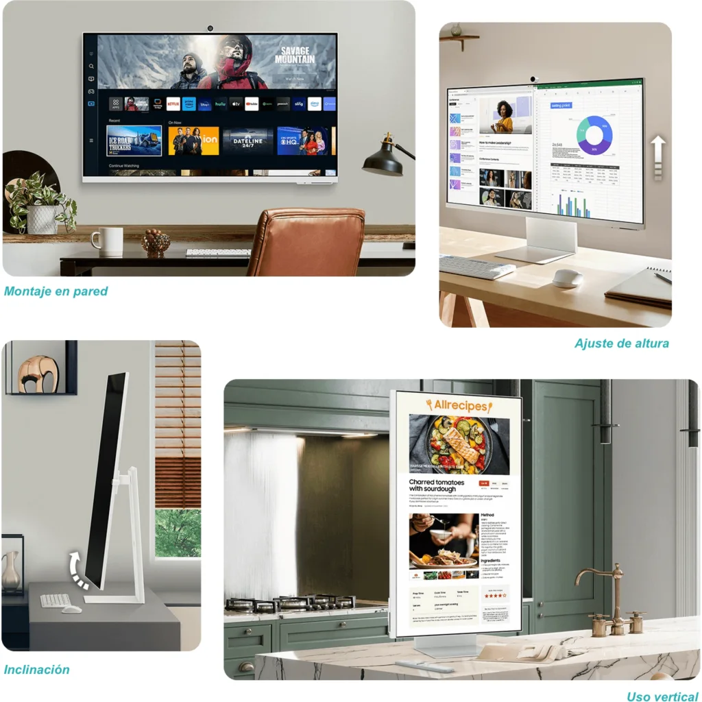 Imagen 4 de SAMSUNG 32-Pulg 3840x2160 4K USB-C-Upstream HDMI 2-USB-A Monitor Smart