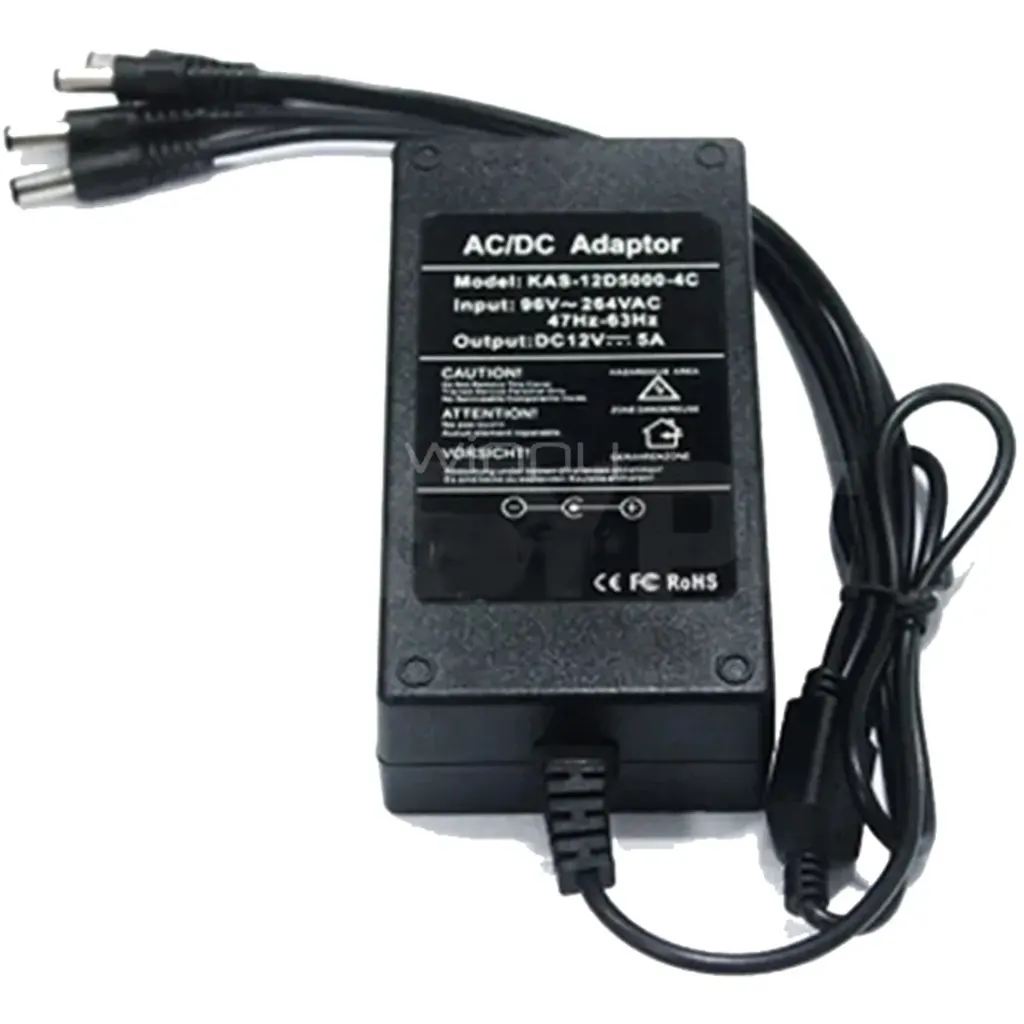Adaptador de Poder FolkSafe de 12V/5A (4 conectores DC)