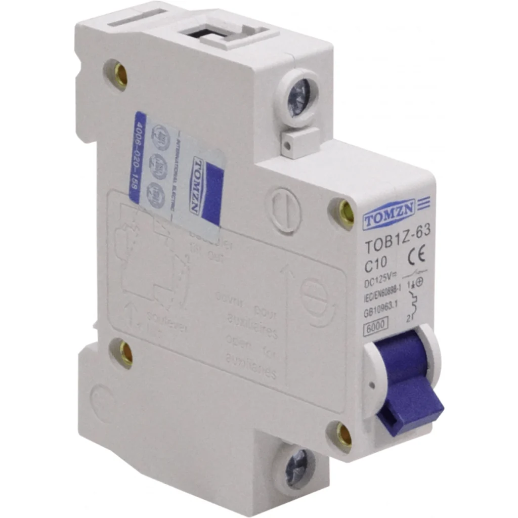 TOMZN 10A 125VDC Continua Interruptor Automatico Termomagnetico C10
