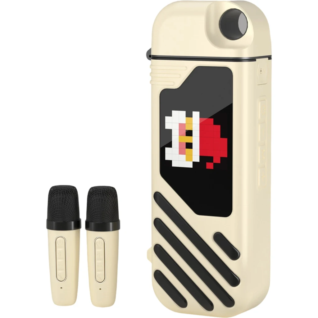 Imagen 1 de MLAB KARAOKE PATTERN SHOW VOICE CON 2 MICROFONO INALAMBRICO WHITE