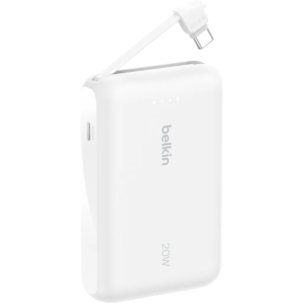 Imagen 1 de Bateria 10.000 mAh 20W PD con cable USB-C Belkin blanca