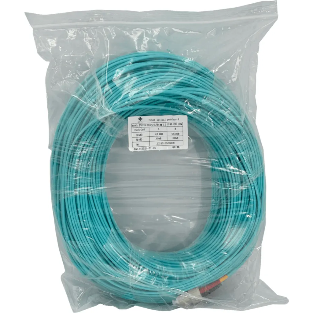 Imagen 2 de 100mt SC-SC OM3 MultiModo MM Duplex Jumper Fibra 3.0mm 50/125um LSZH