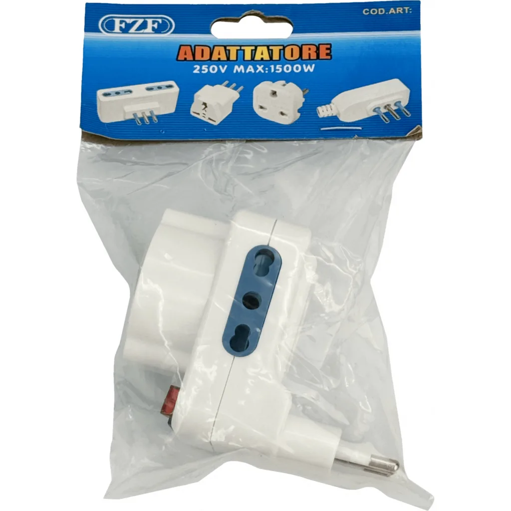 Imagen 2 de Triple Schuko/IH a IM 6A 250V 1500W Blanco interruptor Piloto