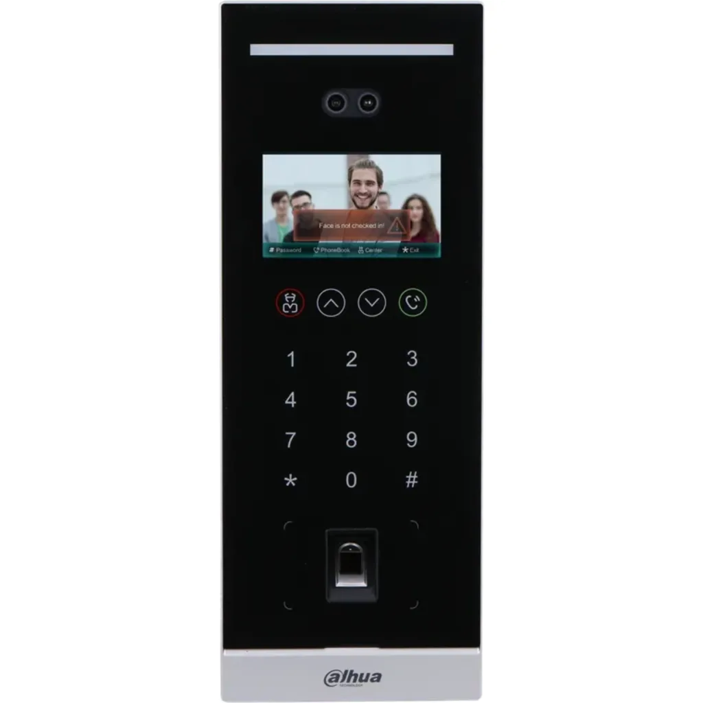 Control de entrada Dahua 2MP para Calle IP con Reconocimiento Facial Tarjeta y Huella WDR