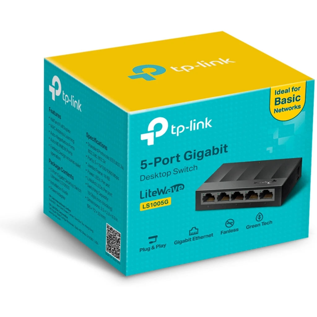 Imagen 4 de Switch TP-Link LS1005G LiteWave, 5*10/100/1000Mbps Sobremesa, Montaje en pared