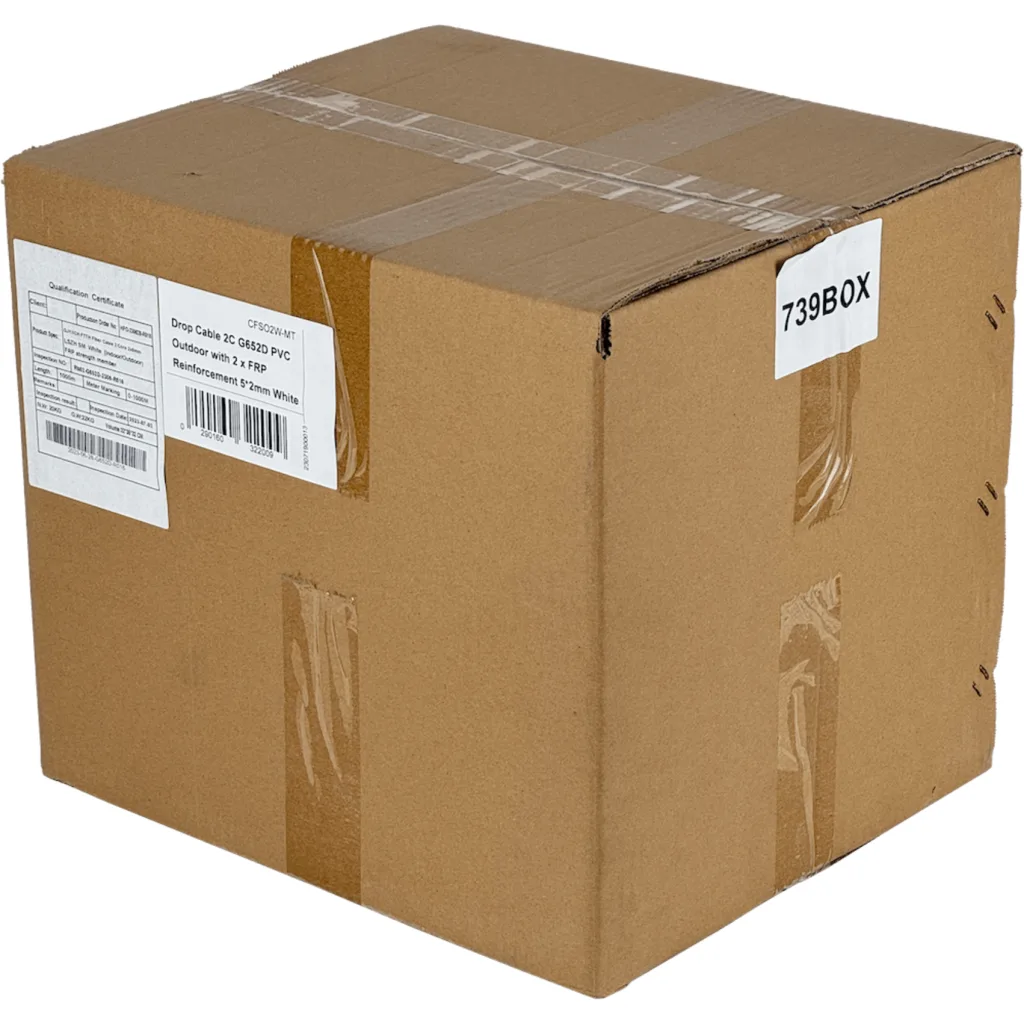 Blanca 1000mts 2-Fibra-SM-G652D DropFTTH Exterior-PVC 3-Portante 5x2mm