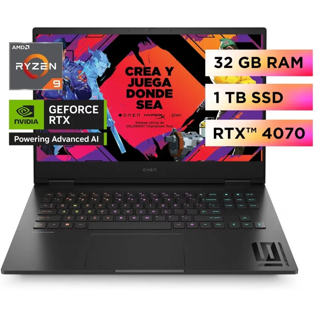 Imagen 2 de Notebook Gamer HP OMEN 16 Ryzen 9 7940HS RAM 32GB SSD 1TB RTX 4070 16.1 W11H
