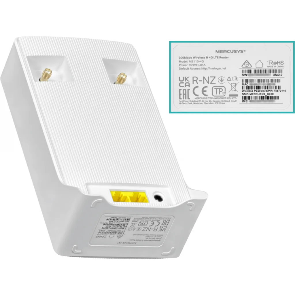 Imagen 2 de Router Mercusys MB110-4G LTE, (Wi-Fi 300 Mbps, Ethernet)