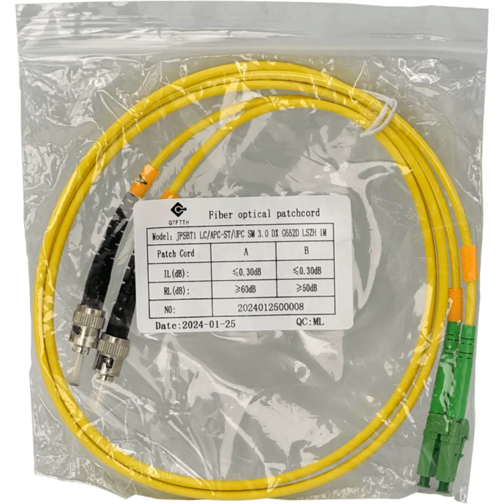 Imagen 1 de 1mt SM LC/APC-ST/UPC MonoModo SM Duplex Jumper Cable Fibra 3.0mm 9/125
