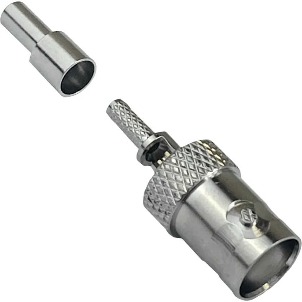 Imagen 1 de BNC-Hembra RG316 Conector Coaxial Crimpeable CA100 RG174
