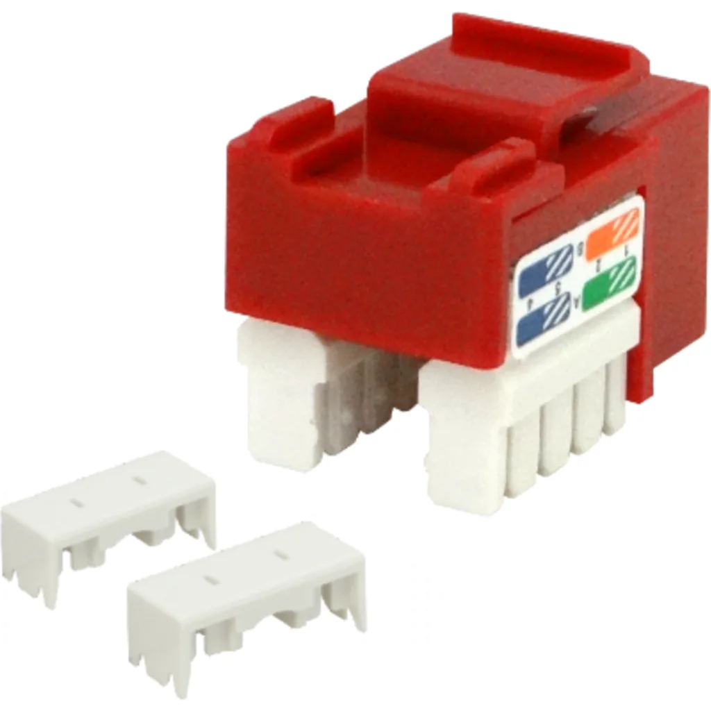 Imagen 1 de LINKMADE Rojo Cat5E U/UTP Punchable Keystone Conector Hembra RJ45