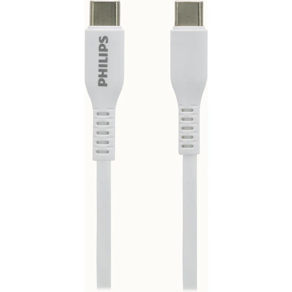 Imagen 1 de DLC8601W CABLE PHILIPS USB-C A USB-C 1M 60W MAX BLANCO SILIC