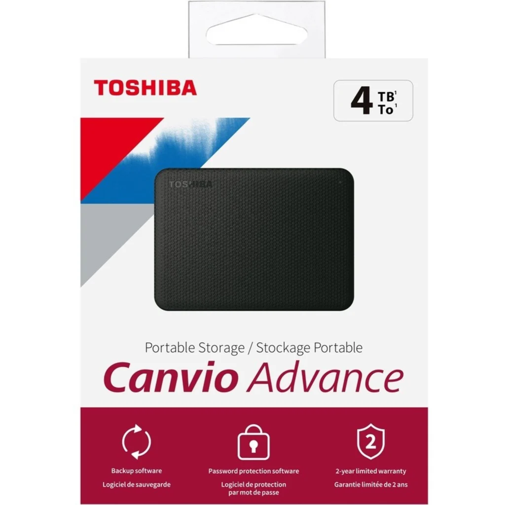 Disco Duro Externo Toshiba Canvio Advance 4TB 2.5"" 5400rpm USB-A 3.0 Color Negro