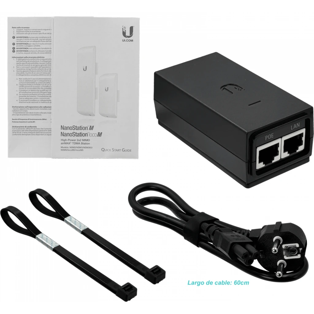 Imagen 1 de Ubiquiti NSM5 Radioenlace airMax M 5GHz 14.6-16.1 dBi 27dbm Nanostation 2*LAN