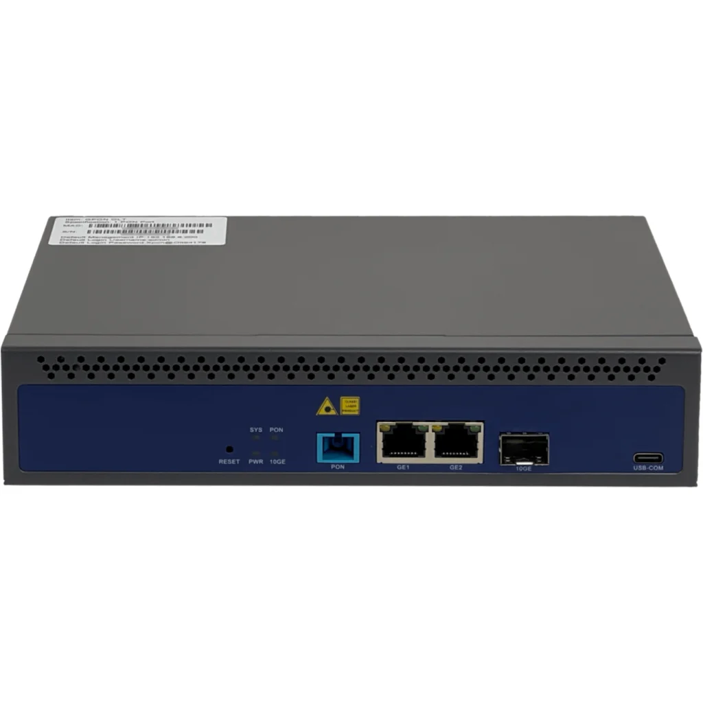 OLT GPON 2-1000 1-SC/UPC 1-SFP+10G USB-C-Consola 12Vdc/240Vac