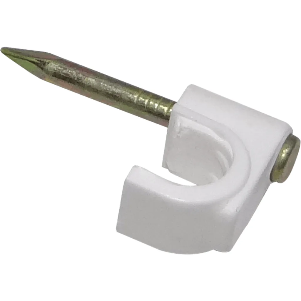 KALOP 50-UN C6 Blanca 6x6mm Clavo-15x2mm Zincado Sujeta-Cable Coaxial