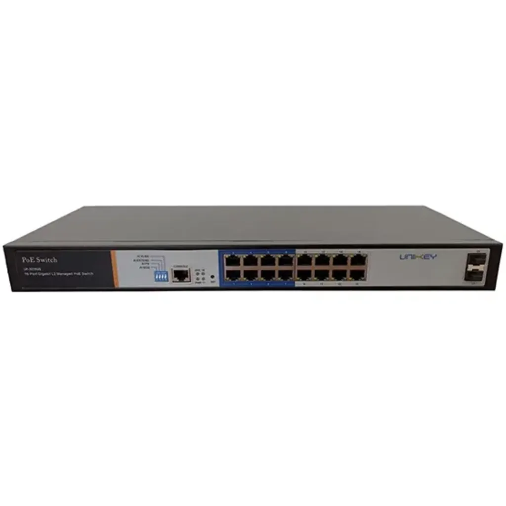 Imagen 1 de Switch Unikey UK-3016GS administrable de 16 puertas 10/100/1000, + 2puertas SFP