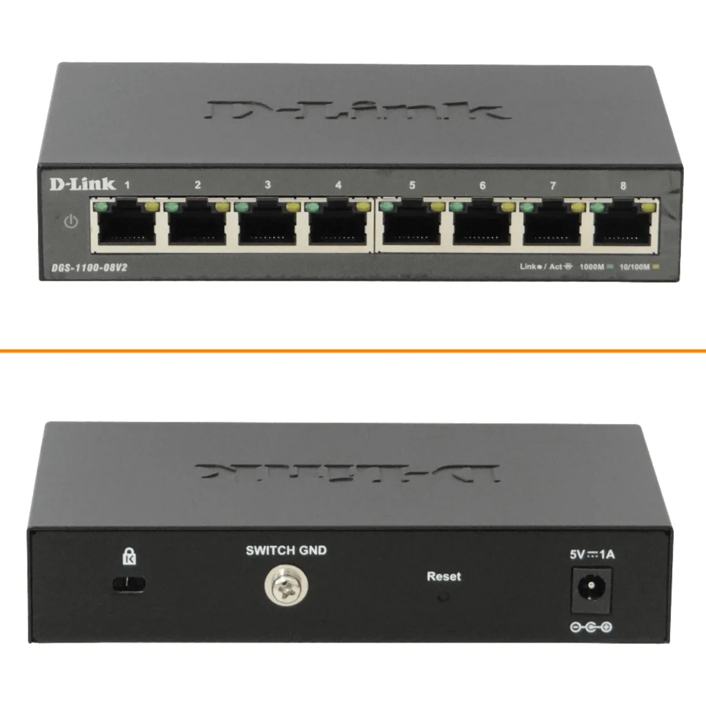 Switch D-Link DGS-1100-08, 8 Puertos Gigabit LAN RJ-48 1000Mbps Smart Managed 