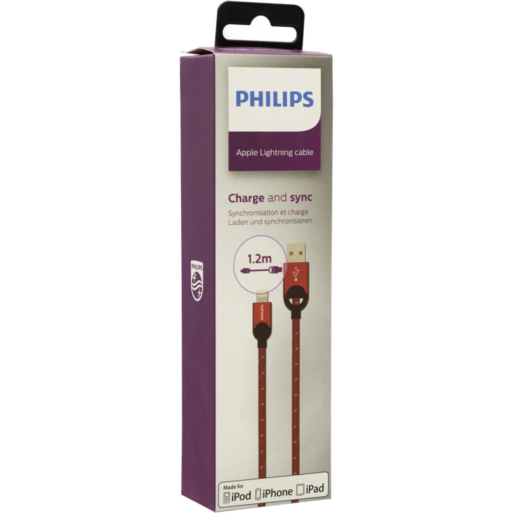 DLC2608N/97 CABLE TRENZADO P/IPHONE ROJO