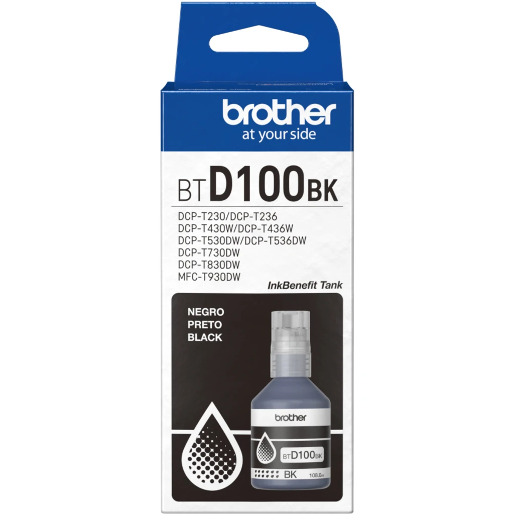 Imagen 1 de Botella de Tinta Brother BTD100 NEGRO MFC-T930DW DCP-T830DW/730/536/430 7500p
