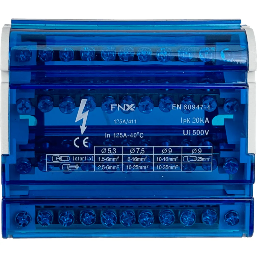 Imagen 2 de LEXO 4x11-Polos Repartidor Tetrapolar 125A 40oC 500V 1,5-35mm2
