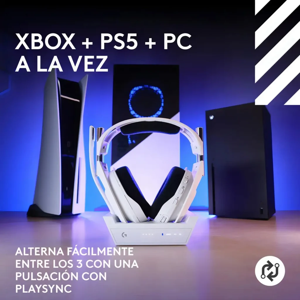 Imagen 4 de Audífonos Gamer inalámbricos Logitech G Astro A50 X Lightspeed Dolby Atmos White