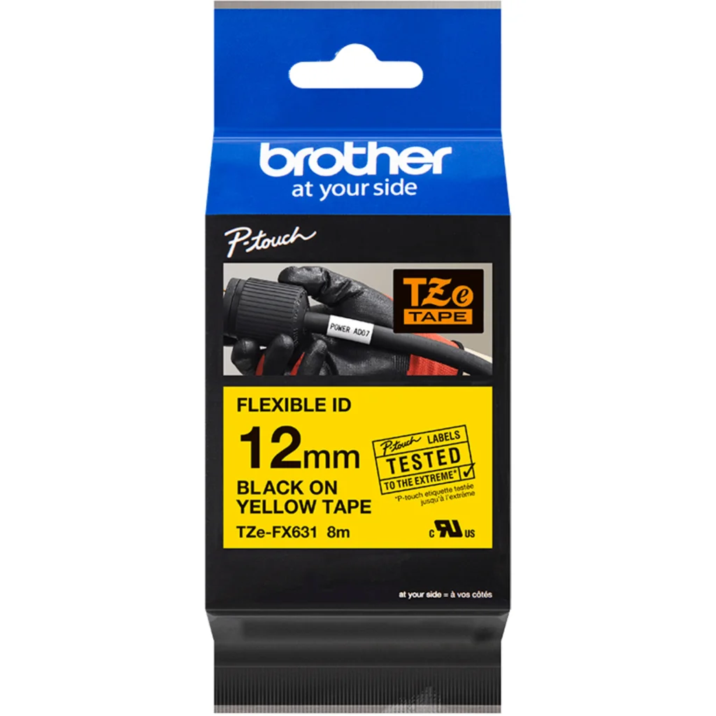 Imagen 2 de Cinta Rotuladora Brother Tze-Fx631 Ng/Amarill 12Mm
