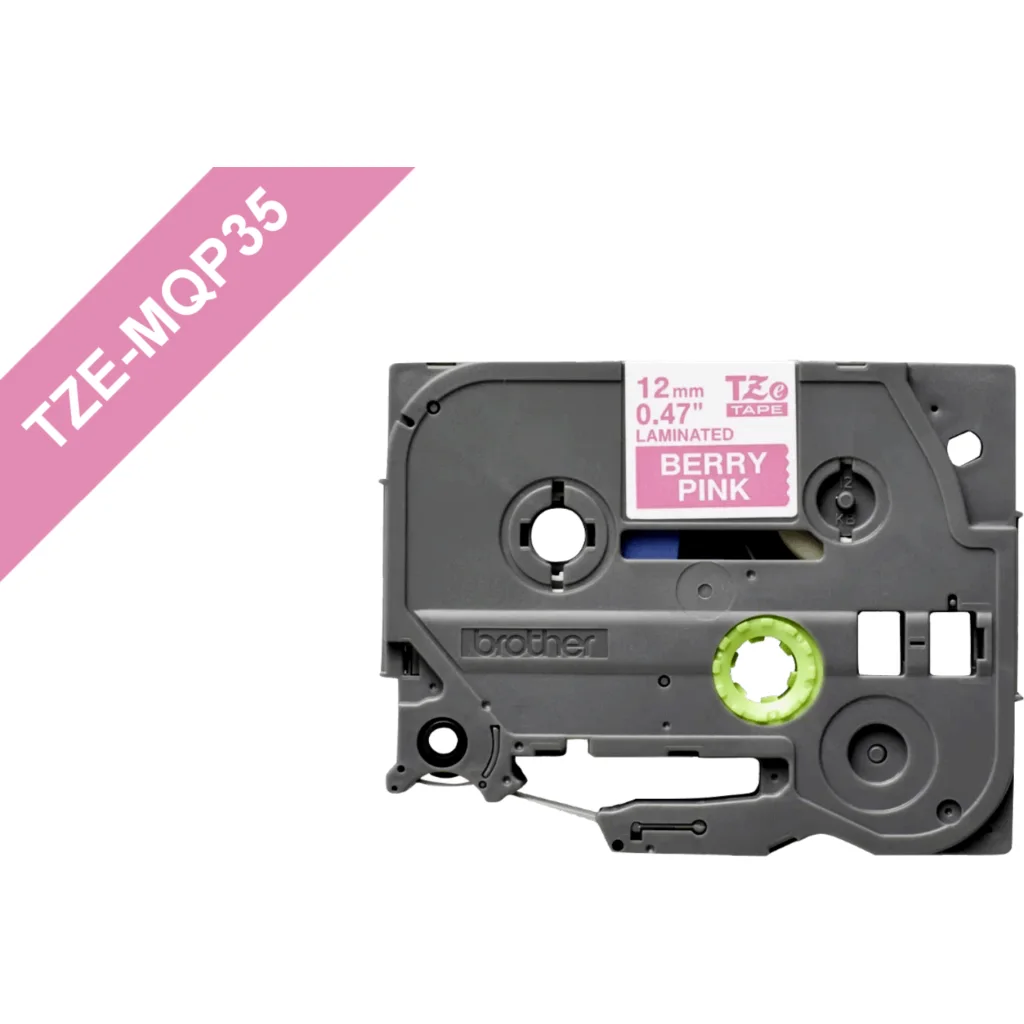 Imagen 1 de BROTHER 12mm Blanco en Fondo Rosado Cinta 5mt p/PT-H110/E300/H200