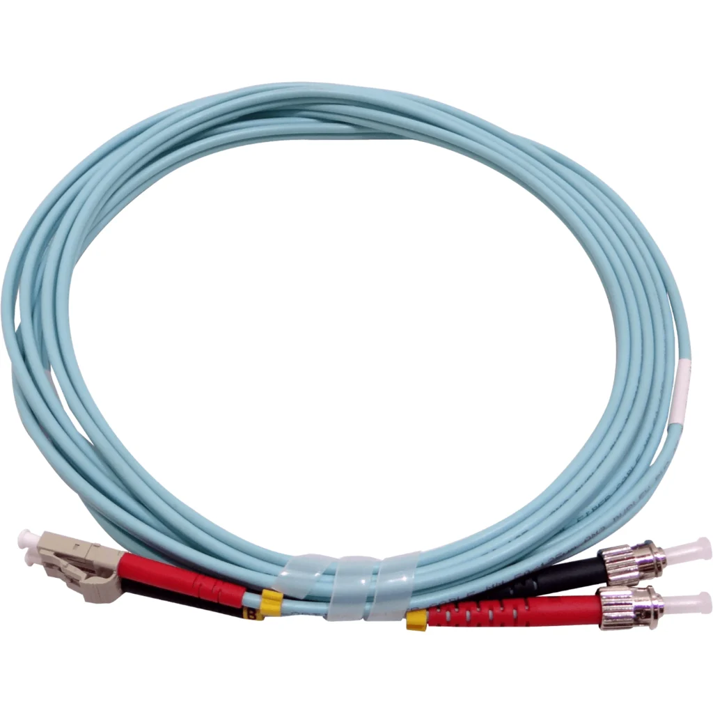 Imagen 1 de 3MT LC-ST OM3 MULTIMODO MM DUPLEX JUMPER FIBRA 3.0MM 50/125UM