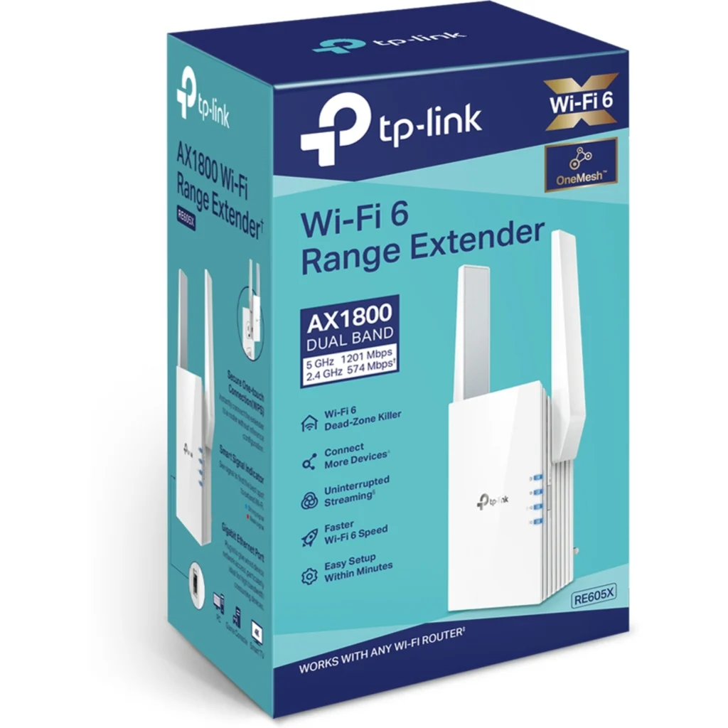 Imagen 3 de TP-Link RE605X - Extensor de rango Wi-Fi - 1GbE - Wi-Fi 6 - 2.4 GHz, 5 GHz - en pared