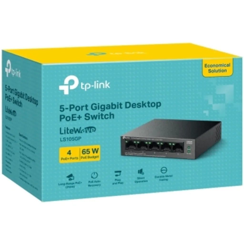 Imagen 3 de TP-LINK SWITCH 5-PORT GIGABIT DESKTOP 4-Port PoE+ UN / LS105GP