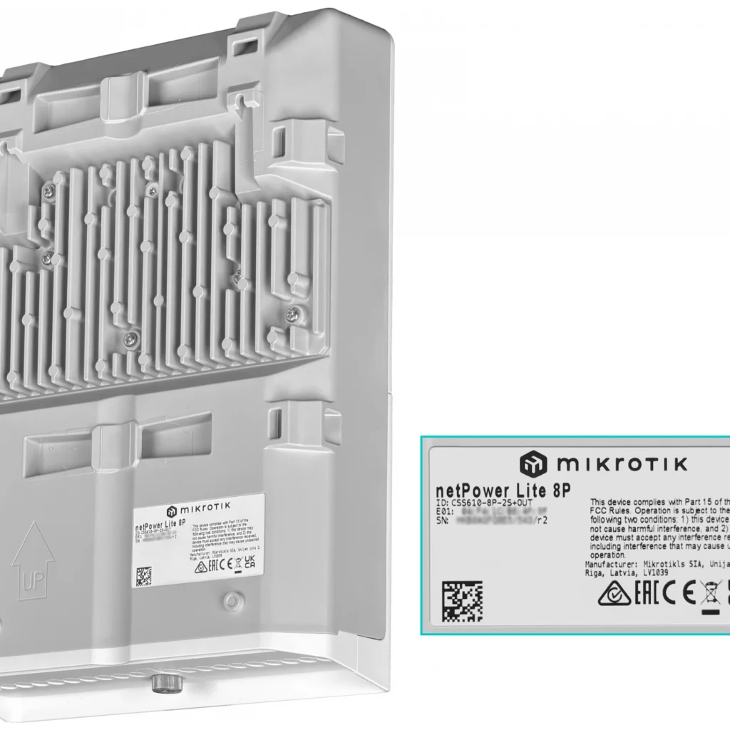 Imagen 5 de MIKROTIK 2-SFP+10G 8-1000 PoE-out IP54 SwOS req24-57V UPS-24V inc-TC