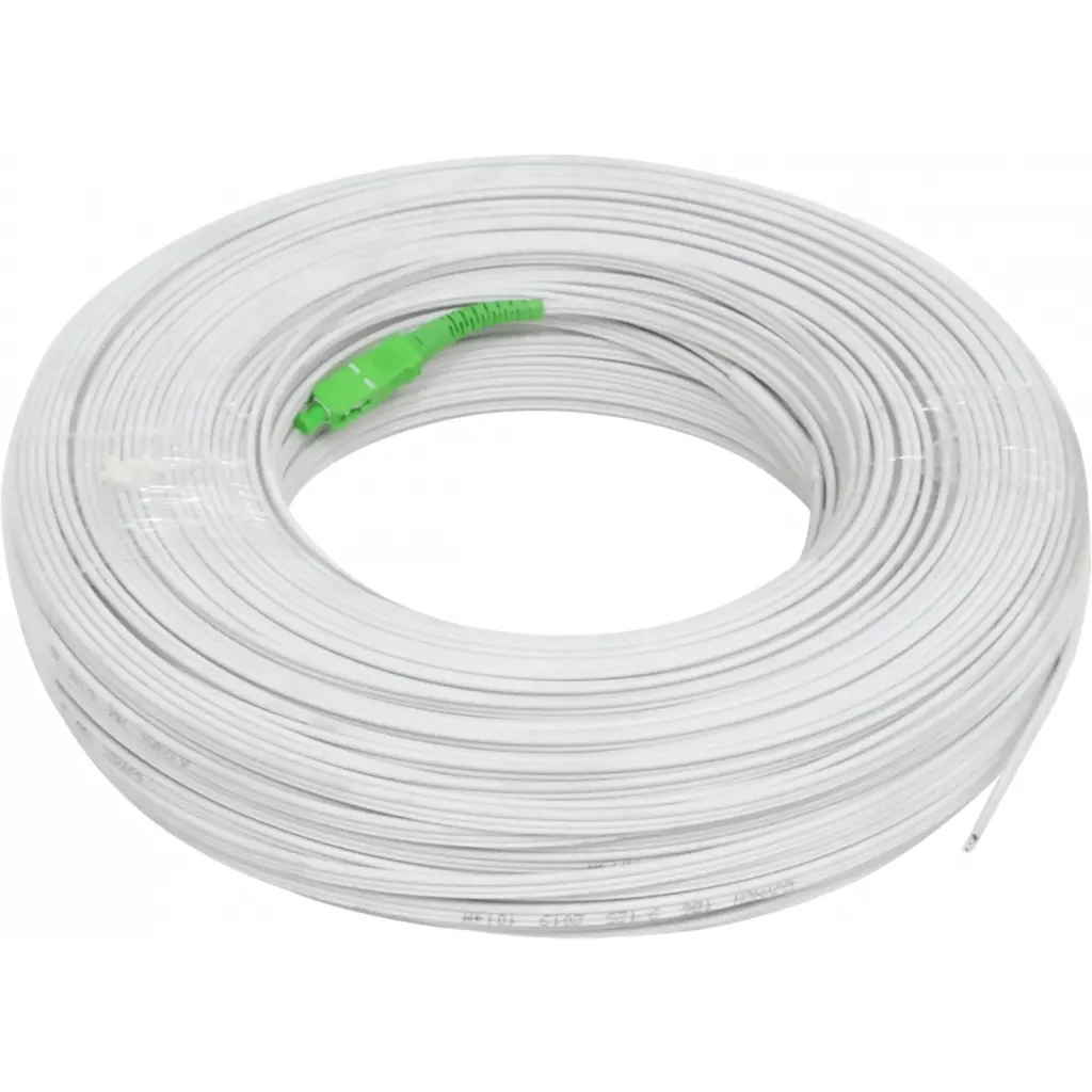 Blanco Drop-Port 100mt SC/APC MonoModo SM SX Pigtail Cable Fibra G652D