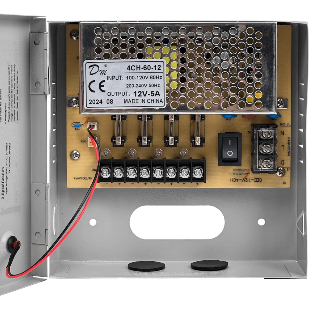 Imagen 2 de 60W 12VDC 5A 4-Salida Gabinete-llave Piloto 100-240VAC Fuente Poder
