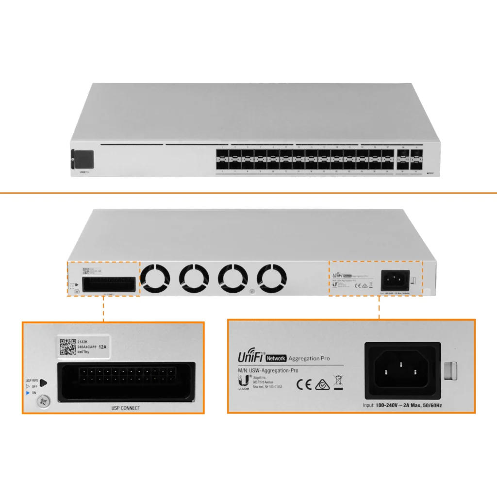 Imagen 1 de Switch Ubiquiti UniFi 4-SFP28-25G 28-SFP+10G Switch Rack Admin-L3 100-240VAC