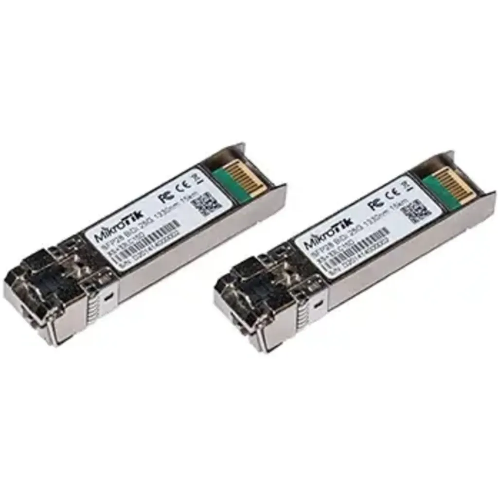 MIKROTIK par de modulos BIDI SFP 1G/SFP+ 10G/ SFP28 25G 15km (T1270nm/R1330nm, 1
