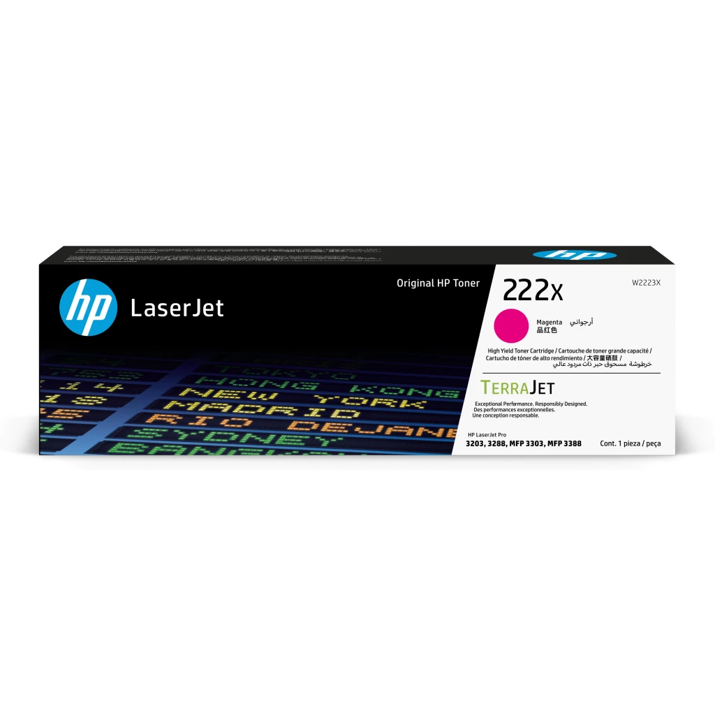 Toner HP 222X MAGENTA, para LJ 3203 3288 / MFP 3303 3388, 2500 Páginas