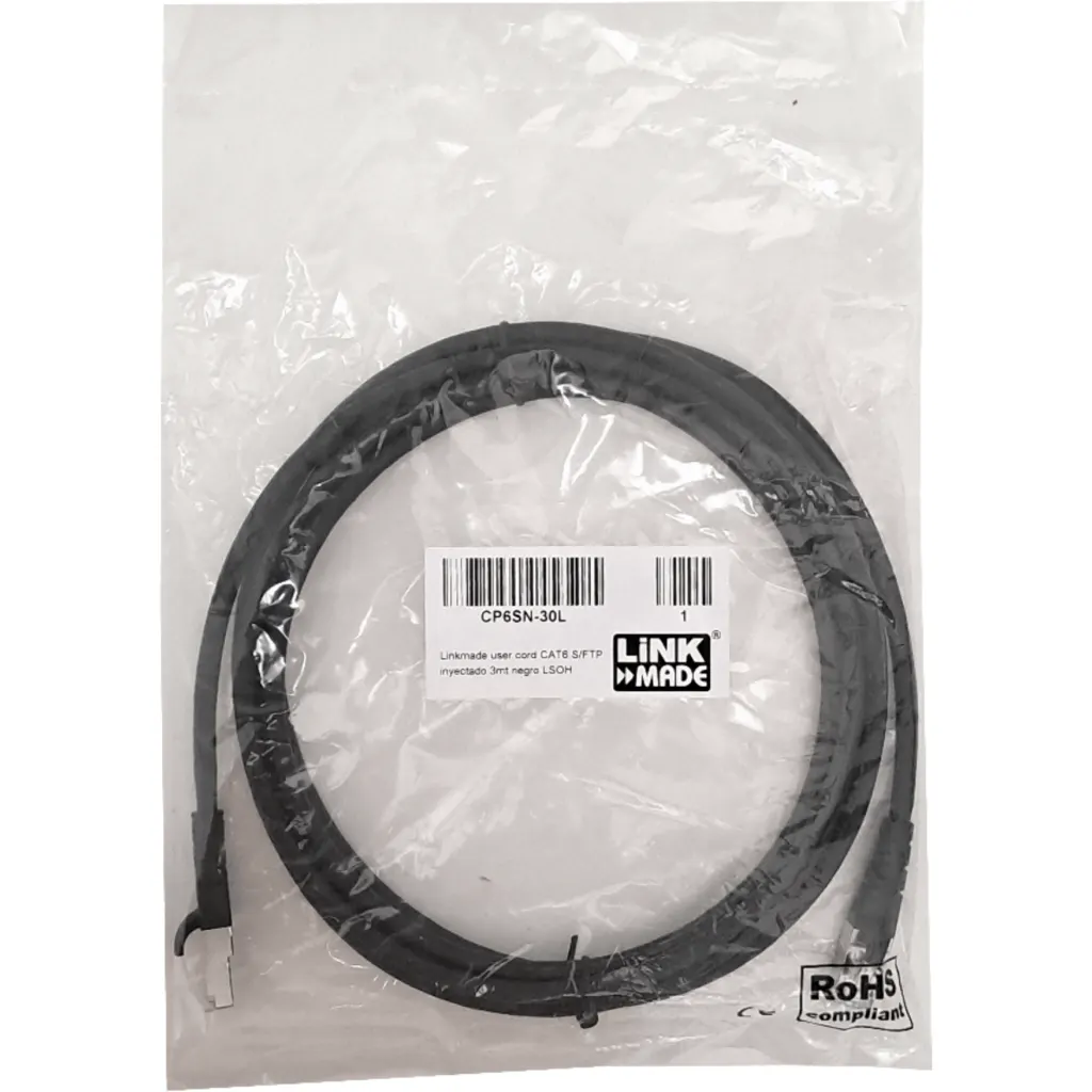 Imagen 3 de Cable de Red Linkmade CAT6 LSZH Inyectado Multifilar 3mts Color NEGRO