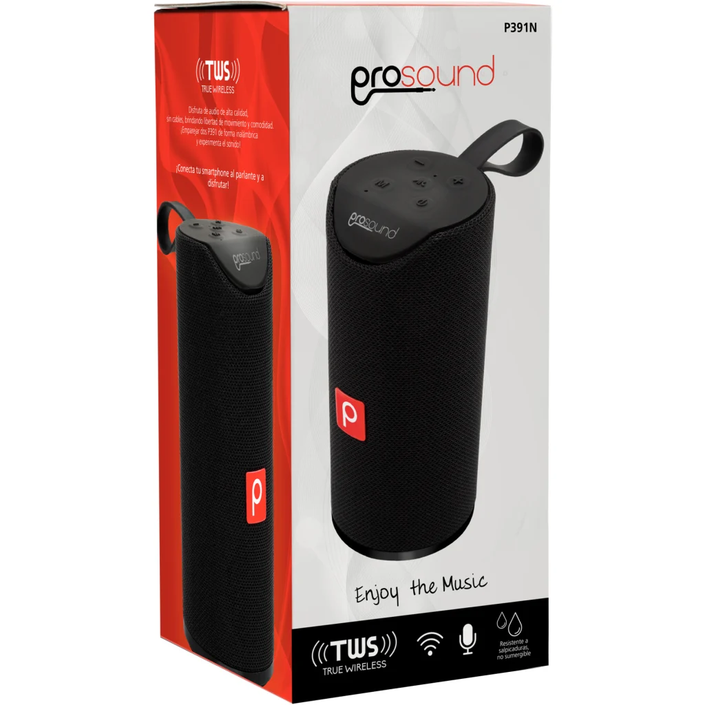 Imagen 2 de Parlante Portátil  Prosound P391,  Radio FM Bluetooth Color Negro