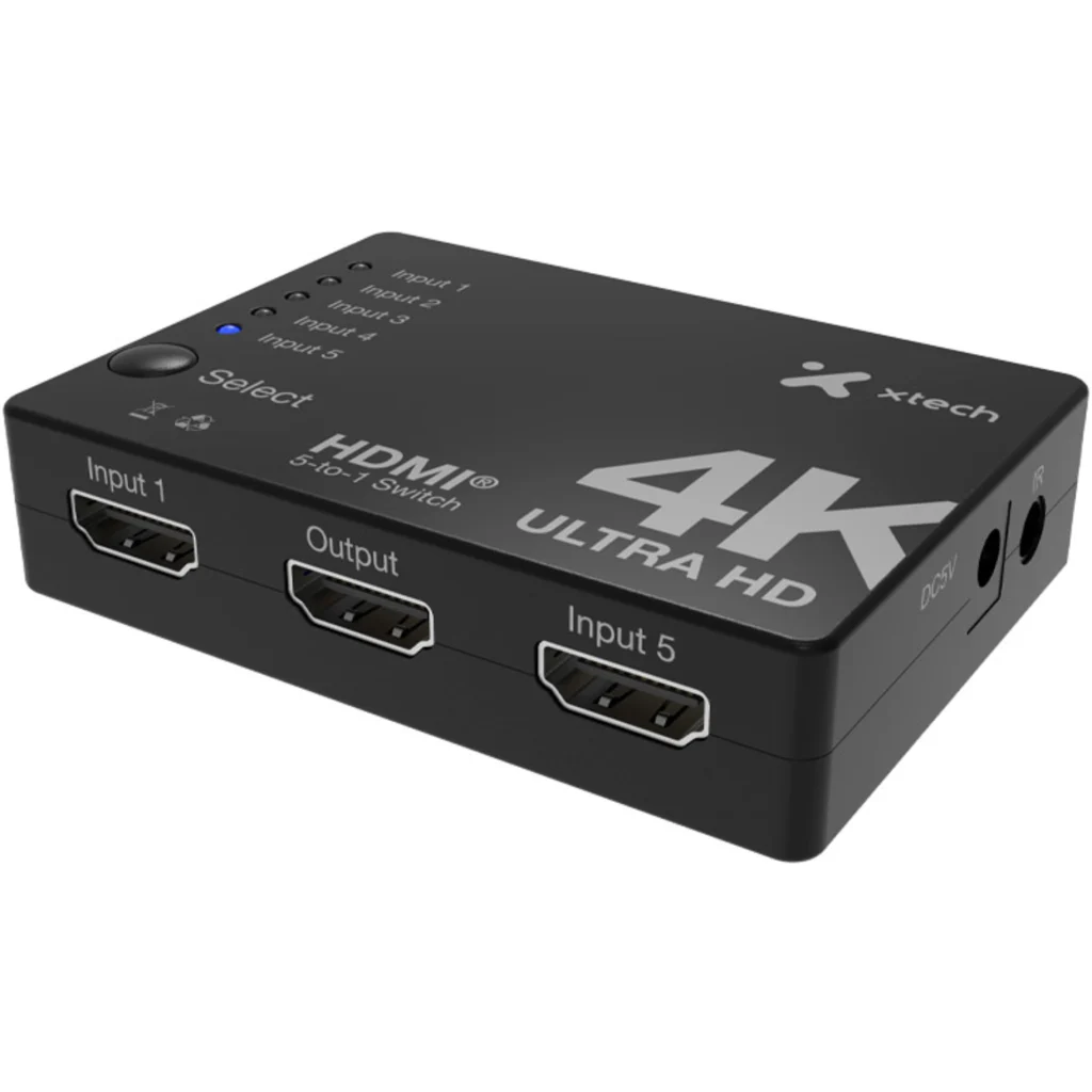 Switch X-Tech XHA-430, HDMI® de 5 puertos