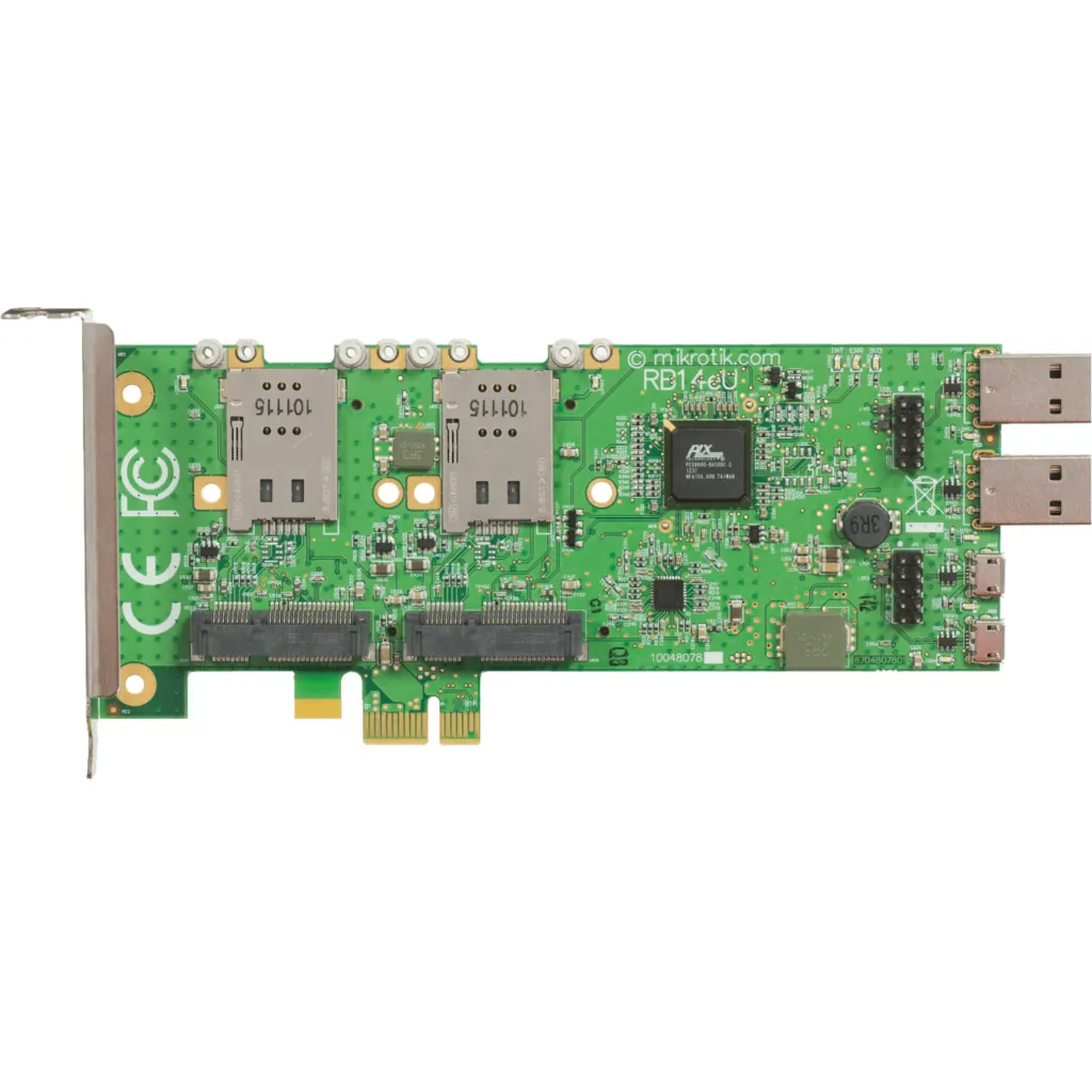 MIKROTIK PCIe-x1 4-MINIPCIE 4-SIMCARD 6-USB Low/Normal-Profile Tarjeta