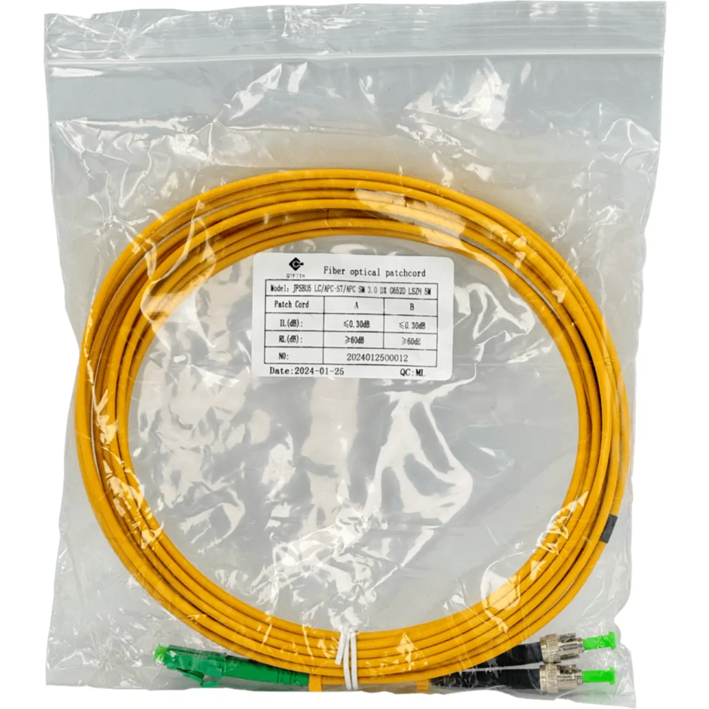 Imagen 1 de 5mt LC/APC-ST/APC MonoModo SM Duplex Jumper Cable Fibra 9/125um 3mm