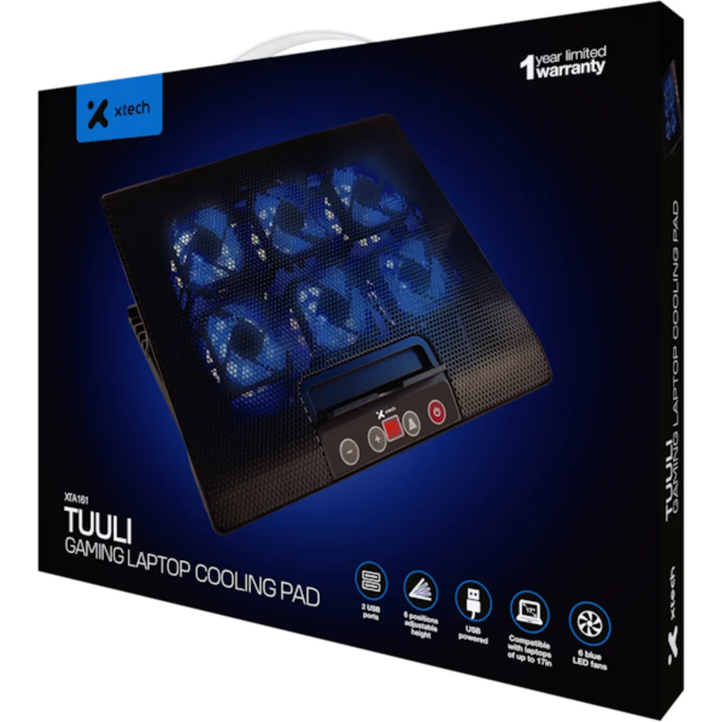 Imagen 8 de Base para Notebook Xtech  XTA-161, hasta 17" 6*FAN LED Altura ajustable 2*USB Ne