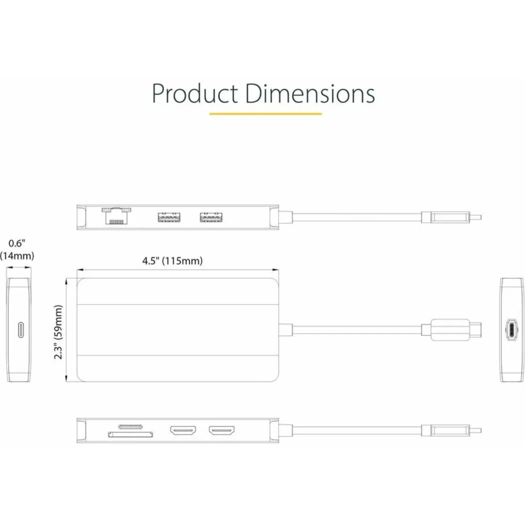 Imagen 4 de Docking Station StarTech USB C a 2*HDMI 4K 60Hz USB-C 2*USB-A3.2 LAN mSD/SD Gris